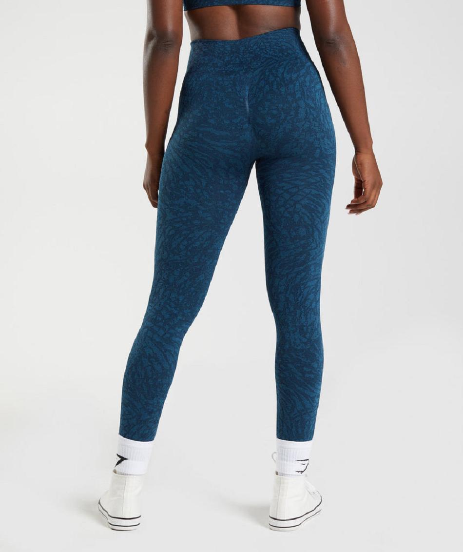 Leggins Gymshark Adapt Animal Seamless Mujer Azul Marino | CO 2809AHK